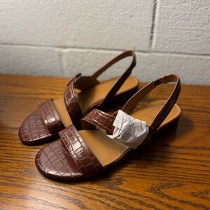 Naturalizer Meesha Brown Slingback Sandals Size 8 Comfort Low Heel New in Box